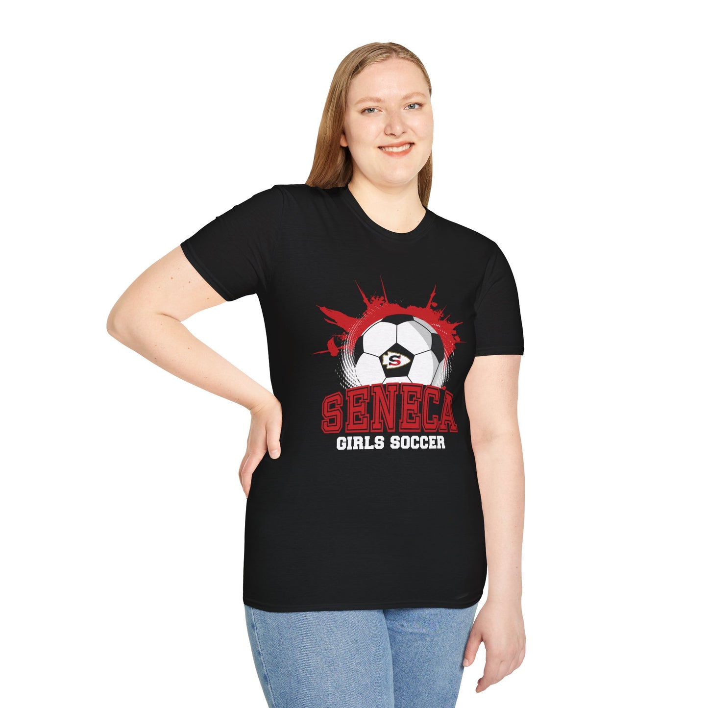 Seneca Girls Soccer Ball Unisex Softstyle T-Shirt