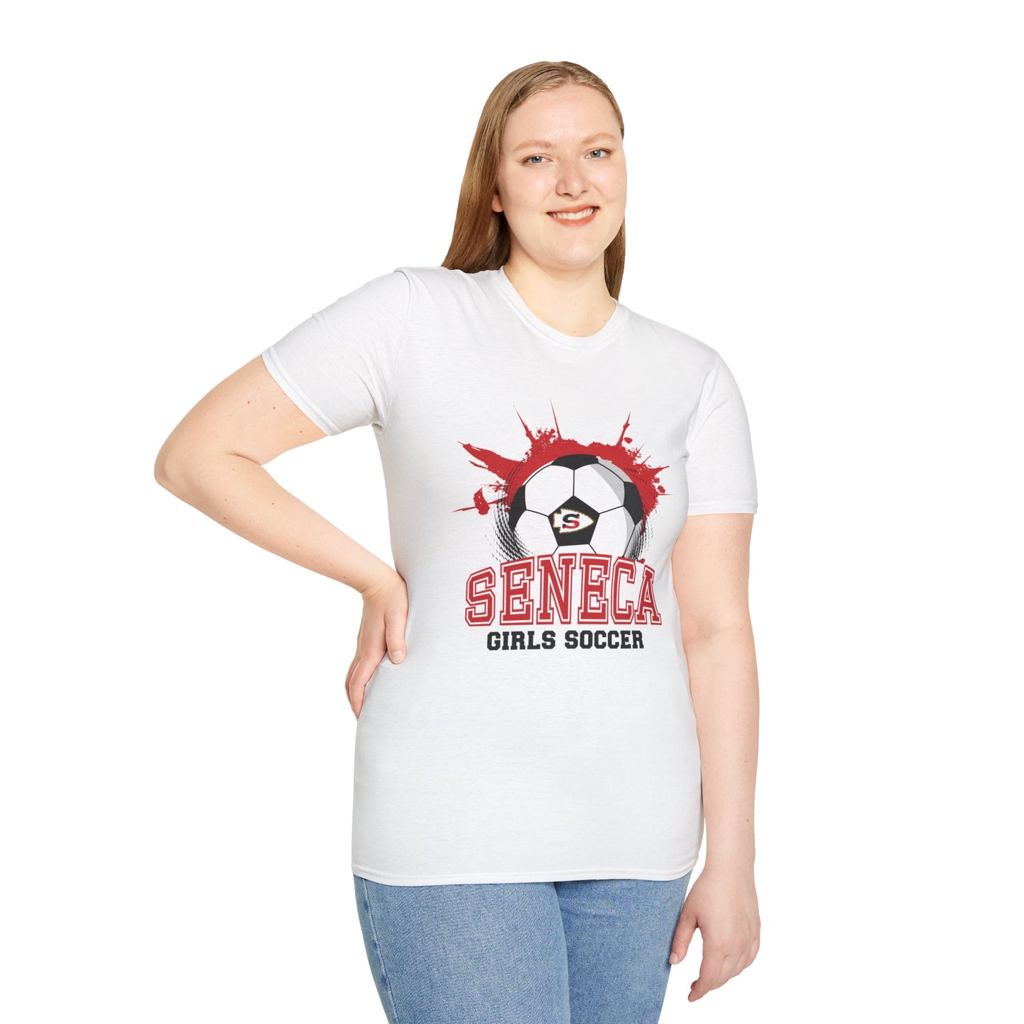 Seneca Girls Soccer Ball Unisex Softstyle T-Shirt