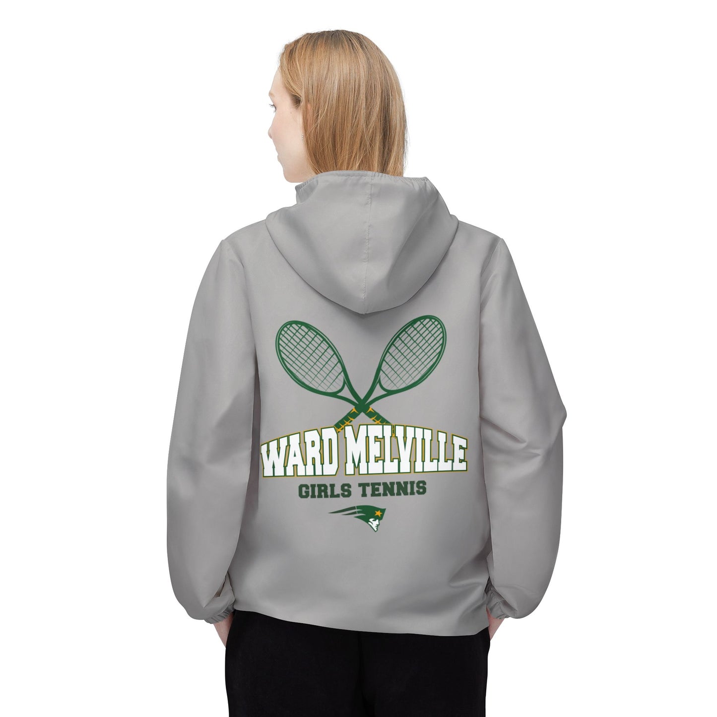 Ward Melville Girls Tennis - Player Windbreaker Jacket - Grey