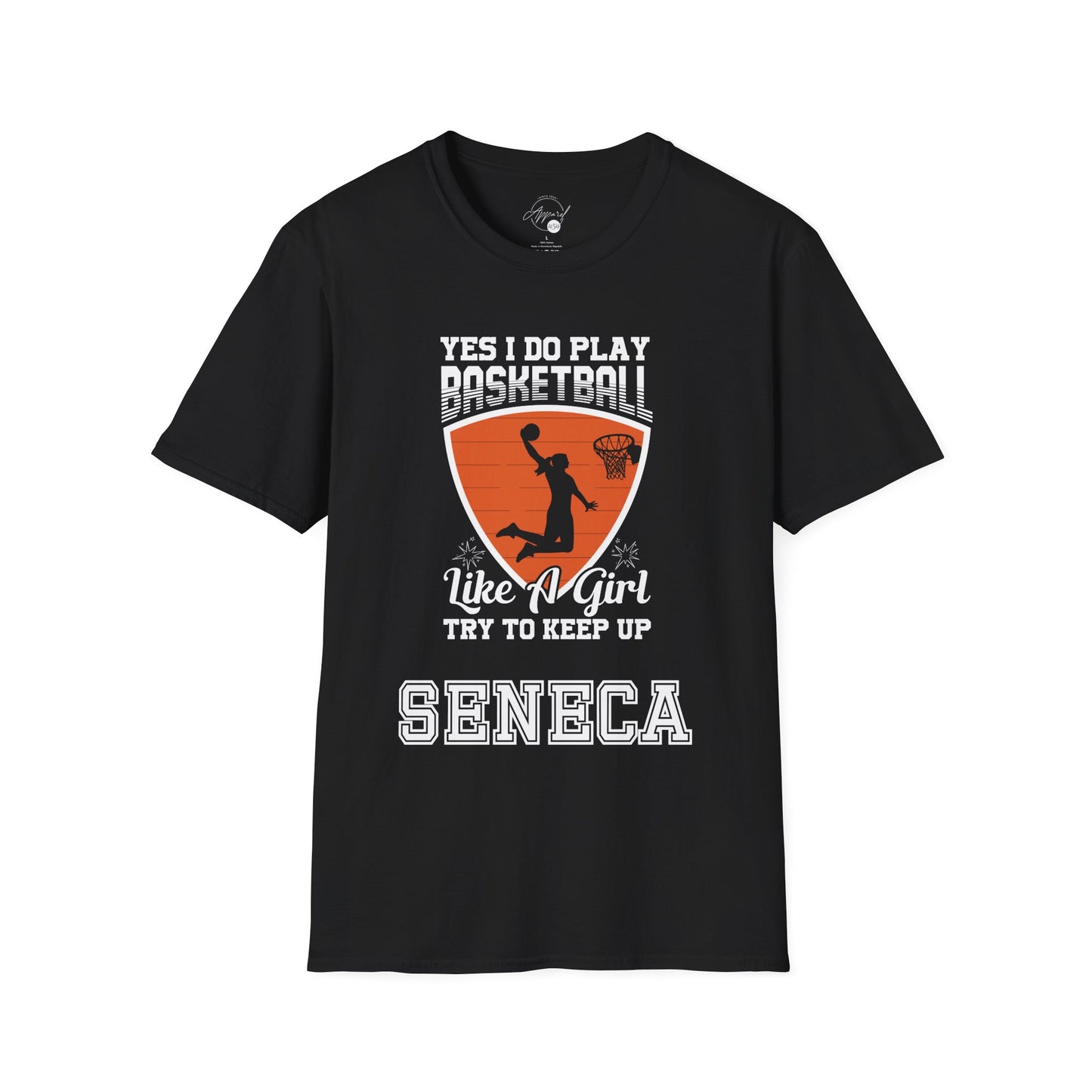 Seneca Play Basketball Like a Girl Unisex Soft Style T Shirt