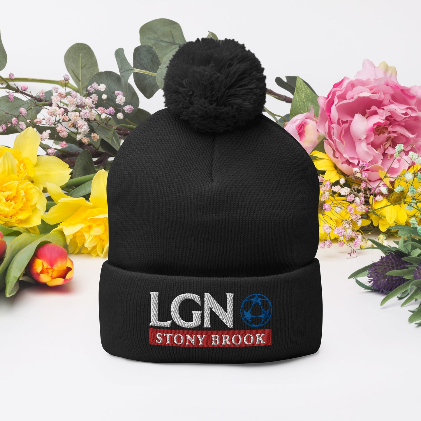 LGN - Embroidered Pom-Pom Beanie