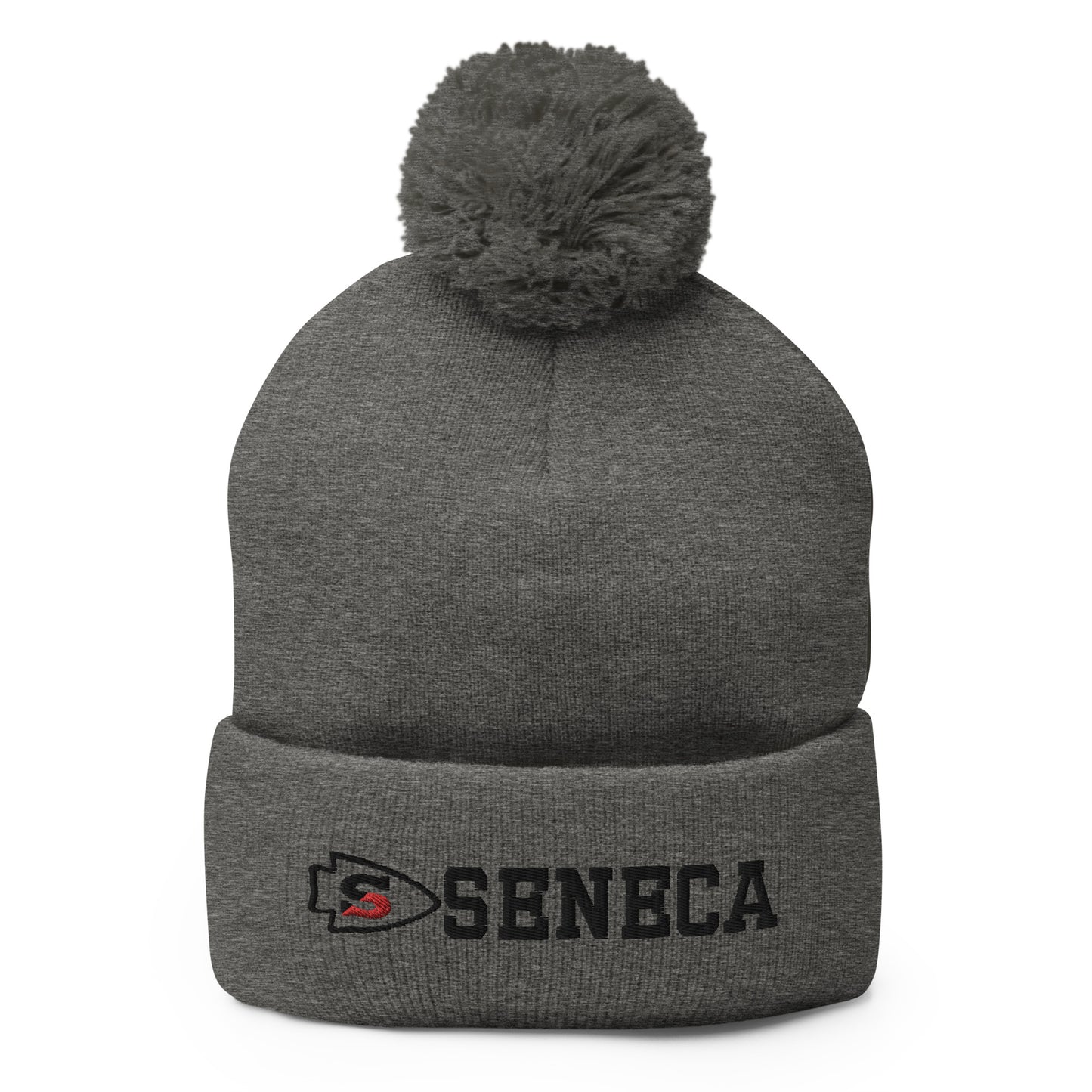 Seneca Embroidered Pom-Pom Beanie